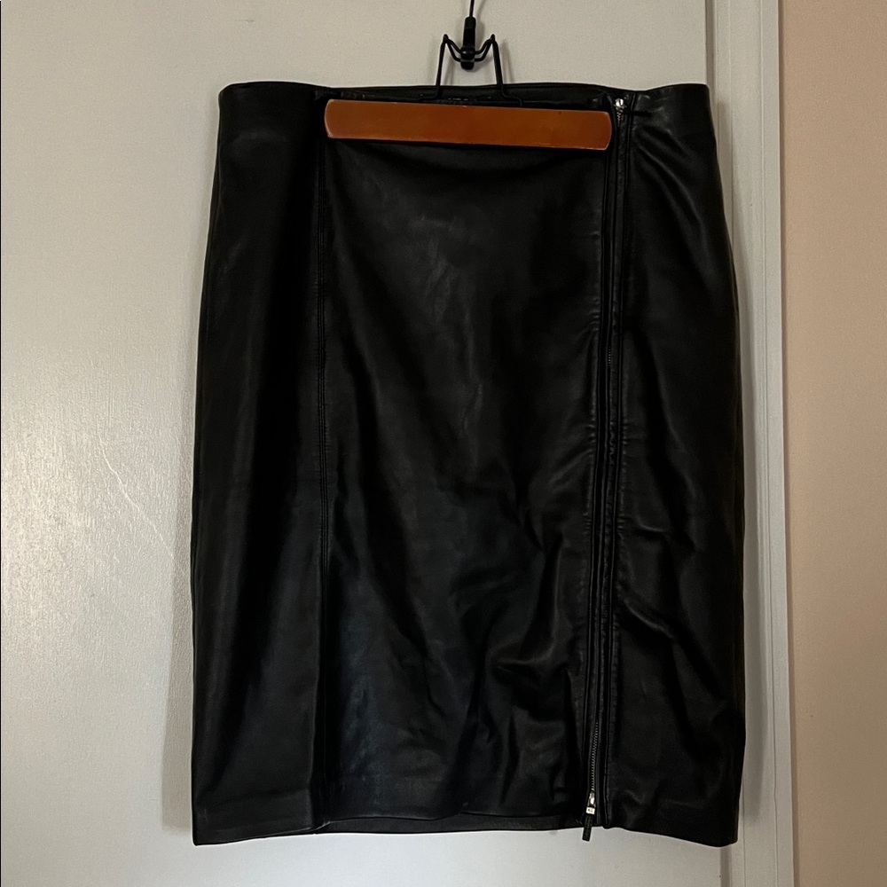 Ralph Lauren Black Leather Skirt - Picture 5 of 6